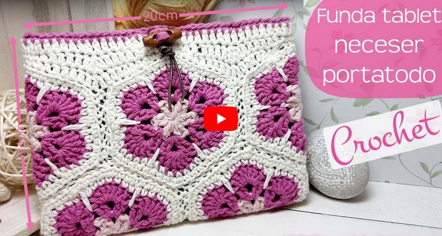 funda tablet crochet