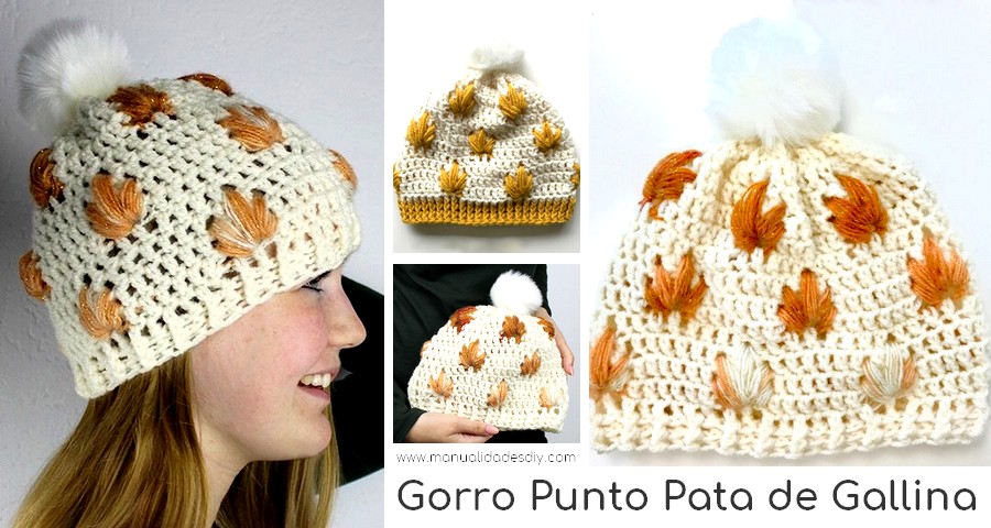 gorro punto pata de gallina