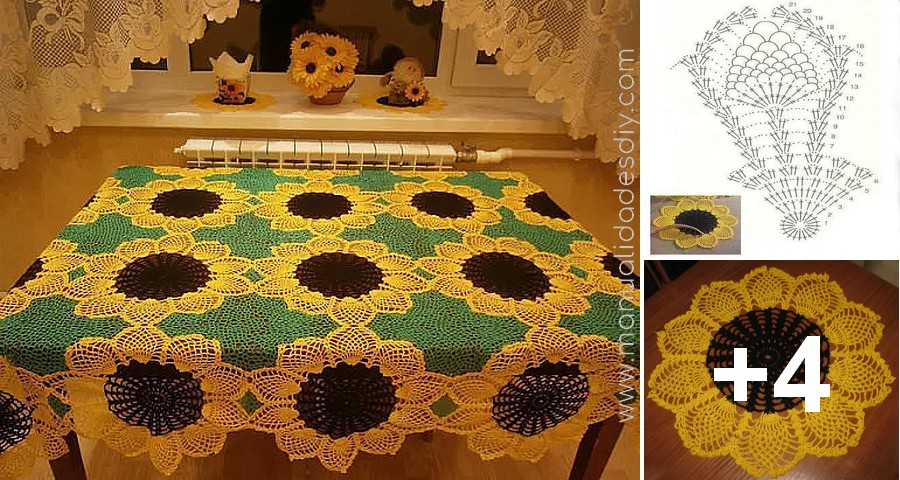 mantel girasol crochet