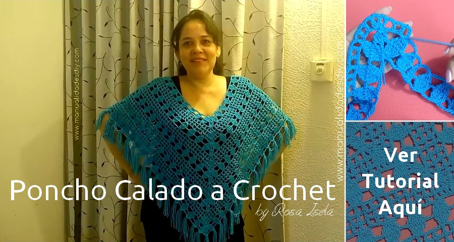 poncho calado a crochet