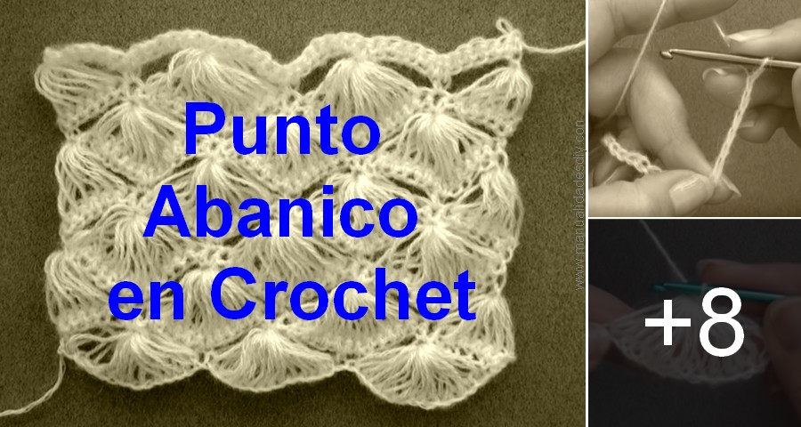 punto abanico crochet