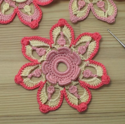 flor crochet irlandés